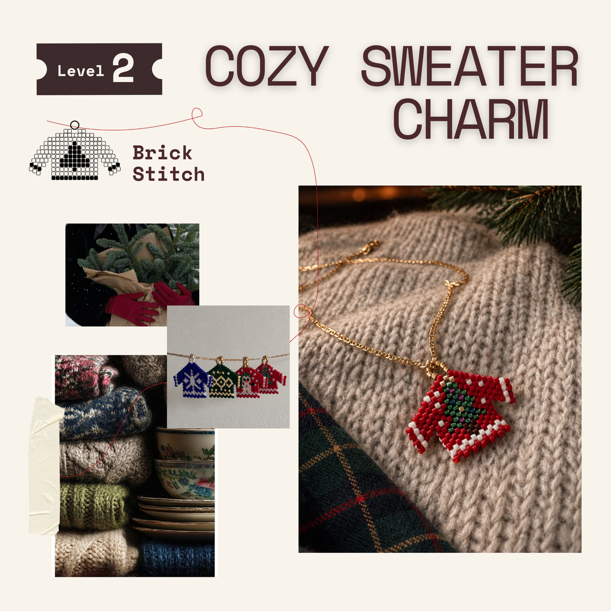 Cozy Sweater Workshop | Learn Brick Stitch - Level 2