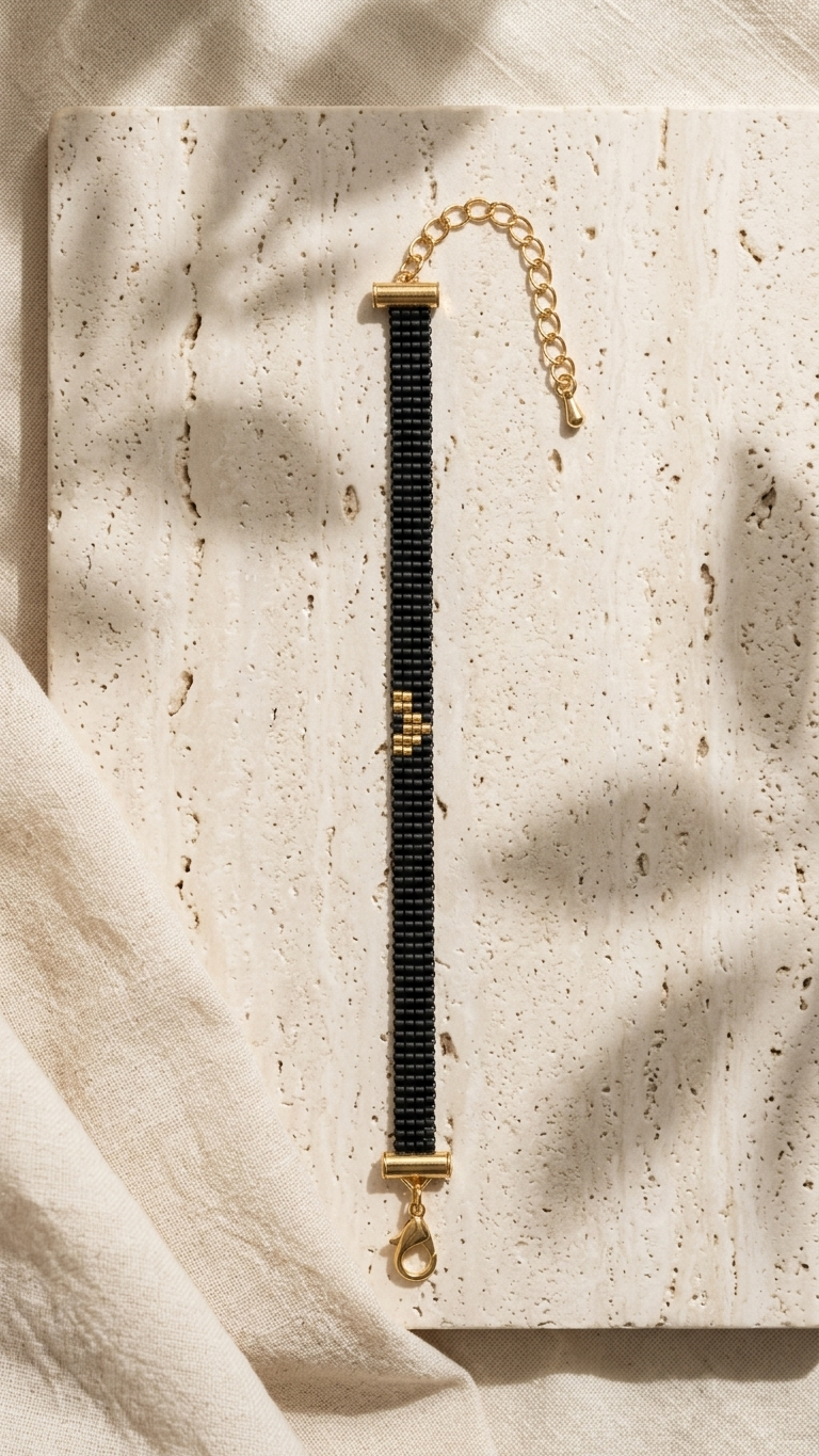 Structure No. 2 in Mini Gold Heart Bracelet