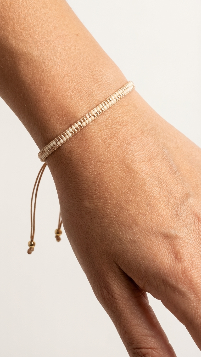 Forever Bracelet in Beige with Gold